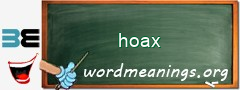 WordMeaning blackboard for hoax